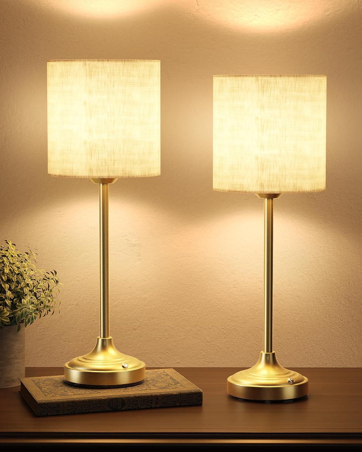 imageCordless Table Lamp 8000mAh Dimmable 2700K Touch Control Portable LED Wireless Rechargeable Battery Operated Desk Lamp Kitchen Lamp Fabric Shade for Dining Room Bedroom Living Room179inches