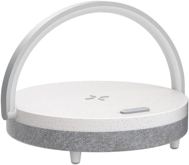 imageEZVALO Gift for Her Music Table Lamp with Wireless Charger 4 in 1 Touch Bedside Lamp Portable Bluetooth Speaker Phone Holder Dimmable LED Night Lights Birthday Gifts for Women Men Dad MomWhite