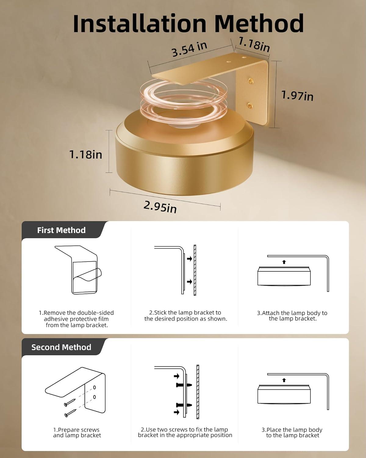 imageEZVALO Picture Lights for Wall 2000mAh Rechargeable Battery Magnetic Poster Lights with 3 Color Temps ampamp 12 RGB Remote Dimmable Timer Painting Light Wall Decor Light for Art Display Frame 6 PackGold