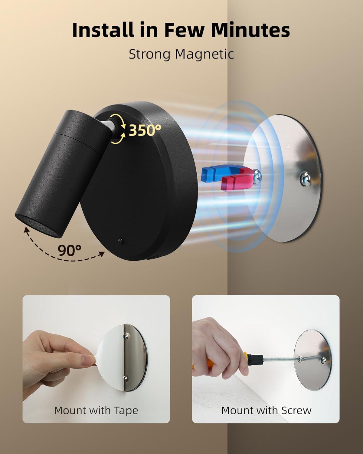 imageEZVALO Spotlights Indoor with Remote 5500mAh Rechargeable Picture Lights Wireless LED Uplighting with TimerDimmable 3CCT Display Lights for Plant Painting Artwork Accent Lighting 2PackBlackBlack