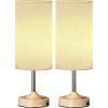 imageBedside Table Lamp Cordless Dimmable Touch Timer 2700K Bedroom Portable LED Wireless Rechargeable Battery Operated Desk Lamp Fabric Shade WoodGrain Finish Living Room Dining RoomWood