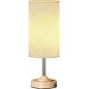 imageBedside Table Lamp Cordless Dimmable Touch Timer 2700K Bedroom Portable LED Wireless Rechargeable Battery Operated Desk Lamp Fabric Shade WoodGrain Finish Living Room Dining RoomWood