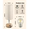 imageBedside Table Lamp Cordless Dimmable Touch Timer 2700K Bedroom Portable LED Wireless Rechargeable Battery Operated Desk Lamp Fabric Shade WoodGrain Finish Living Room Dining RoomWood