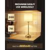 imageCordless Table Lamp 8000mAh Dimmable 2700K Touch Control Portable LED Wireless Rechargeable Battery Operated Desk Lamp Kitchen Lamp Fabric Shade for Dining Room Bedroom Living Room13inches