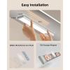 imageEZVALO 10inch Under Cabinet Lighting 2500mAh Rechargeable Motion Sensor Lights Indoor with 3 Color Temps 2 Pack Magnetic Closet Light 80 LED Dimmable Under Counter Lights for Kitchen Shelf StairSilver