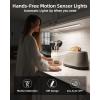 imageEZVALO 10inch Under Cabinet Lighting 2500mAh Rechargeable Motion Sensor Lights Indoor with 3 Color Temps 2 Pack Magnetic Closet Light 80 LED Dimmable Under Counter Lights for Kitchen Shelf StairSilver