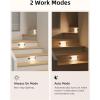 imageEZVALO 3 Pack 7 Motion Sensor Light Indoor Wireless Under Cabinet Lighting 30 LED Rechargeable Closet Lights Dimmable 3 Color Temperatures Counter Lights for Wardrobe Pantry Bedroom KitchenBlack