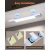 imageEZVALO 3 Pack 7 Motion Sensor Light Indoor Wireless Under Cabinet Lighting 30 LED Rechargeable Closet Lights Dimmable 3 Color Temperatures Counter Lights for Wardrobe Pantry Bedroom KitchenWhite