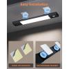 imageEZVALO 3 Pack 7 Motion Sensor Light Indoor Wireless Under Cabinet Lighting 30 LED Rechargeable Closet Lights Dimmable 3 Color Temperatures Counter Lights for Wardrobe Pantry Bedroom KitchenBlack
