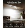 imageEZVALO 3 Pack 7 Motion Sensor Light Indoor Wireless Under Cabinet Lighting 30 LED Rechargeable Closet Lights Dimmable 3 Color Temperatures Counter Lights for Wardrobe Pantry Bedroom KitchenWhite