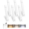 imageEZVALO 3 Pack 7 Motion Sensor Light Indoor Wireless Under Cabinet Lighting 30 LED Rechargeable Closet Lights Dimmable 3 Color Temperatures Counter Lights for Wardrobe Pantry Bedroom KitchenWhite
