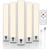 imageEZVALO 5 Pack Under Cabinet Lighting Rechargeable Motion Sensor Light LED Closet Lights Wireless 5700K Dimmable Timer Magnetic with Remote Control for Kitchen Closet StairWarm White