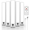 imageEZVALO 5 Pack Under Cabinet Lighting Rechargeable Motion Sensor Light LED Closet Lights Wireless 5700K Dimmable Timer Magnetic with Remote Control for Kitchen Closet StairCool White