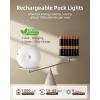 imageEZVALO 6Pack Under Cabinet Lighting Rechargeable Motion Sensor Puck Lights with Remote 3 Color Temps ampamp12 RGB Colors Magnetic Stick on Light Dimmable Under Counter Lights for Kitchen Shelf StairWhite