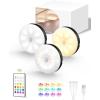 imageEZVALO 6Pack Under Cabinet Lighting Rechargeable Motion Sensor Puck Lights with Remote 3 Color Temps ampamp12 RGB Colors Magnetic Stick on Light Dimmable Under Counter Lights for Kitchen Shelf StairBlack