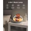 imageEZVALO Gift for Her Music Table Lamp with Wireless Charger 4 in 1 Touch Bedside Lamp Portable Bluetooth Speaker Phone Holder Dimmable LED Night Lights Birthday Gifts for Women Men Dad MomWood Grain