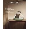 imageEZVALO Gift for Her Music Table Lamp with Wireless Charger 4 in 1 Touch Bedside Lamp Portable Bluetooth Speaker Phone Holder Dimmable LED Night Lights Birthday Gifts for Women Men Dad MomJasmine Green
