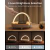 imageEZVALO Gift for Her Music Table Lamp with Wireless Charger 4 in 1 Touch Bedside Lamp Portable Bluetooth Speaker Phone Holder Dimmable LED Night Lights Birthday Gifts for Women Men Dad MomWood Grain