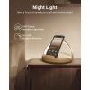 imageEZVALO Gift for Her Music Table Lamp with Wireless Charger 4 in 1 Touch Bedside Lamp Portable Bluetooth Speaker Phone Holder Dimmable LED Night Lights Birthday Gifts for Women Men Dad MomWarm Khaki