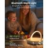 imageEZVALO Gift for Her Music Table Lamp with Wireless Charger 4 in 1 Touch Bedside Lamp Portable Bluetooth Speaker Phone Holder Dimmable LED Night Lights Birthday Gifts for Women Men Dad MomWood Grain