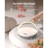 imageEZVALO Gift for Her Music Table Lamp with Wireless Charger 4 in 1 Touch Bedside Lamp Portable Bluetooth Speaker Phone Holder Dimmable LED Night Lights Birthday Gifts for Women Men Dad MomPure White
