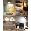 imageEZVALO LED Wall Mounted Lights 5500mAh Rechargeable Wall Sconces Lamp 3 Color Temps ampamp Remote and Touch Control 360Rotation Dimmable Cordless Wall Light for Bedroom Reading Study Bedside 2 PackBlack Walnut