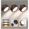 imageEZVALO LED Wall Mounted Lights 5500mAh Rechargeable Wall Sconces Lamp 3 Color Temps ampamp Remote and Touch Control 360Rotation Dimmable Cordless Wall Light for Bedroom Reading Study Bedside 2 PackBlack Walnut