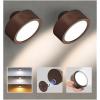 imageEZVALO LED Wall Mounted Lights 5500mAh Rechargeable Wall Sconces Lamp 3 Color Temps ampamp Remote and Touch Control 360Rotation Dimmable Cordless Wall Light for Bedroom Reading Study Bedside 2 PackBlack Walnut