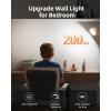 imageEZVALO LED Wall Mounted Lights 5500mAh Rechargeable Wall Sconces Lamp 3 Color Temps ampamp Remote and Touch Control 360Rotation Dimmable Cordless Wall Light for Bedroom Reading Study Bedside 2 PackWood