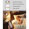 imageEZVALO LED Wall Mounted Lights 5500mAh Rechargeable Wall Sconces Lamp 3 Color Temps ampamp Remote and Touch Control 360Rotation Dimmable Cordless Wall Light for Bedroom Reading Study Bedside 2 PackBlack Walnut