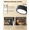 imageEZVALO LED Wall Mounted Lights 5500mAh Rechargeable Wall Sconces Lamp 3 Color Temps ampamp Remote and Touch Control 360Rotation Dimmable Cordless Wall Light for Bedroom Reading Study Bedside 2 PackBlack