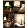 imageEZVALO Outdoor Cordless Table Lamp IP65 Waterproof 4500mAh Rechargeble Shower Lamp Dimmable Touch Lamp LED Night Light Lamp for Bathroom Patio Camping Restaurant Home1 PcsWood Grain