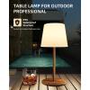 imageEZVALO Outdoor Cordless Table Lamp IP65 Waterproof 4500mAh Rechargeble Shower Lamp Dimmable Touch Lamp LED Night Light Lamp for Bathroom Patio Camping Restaurant Home1 PcsWood Grain