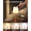imageEZVALO Outdoor Cordless Table Lamp IP65 Waterproof 4500mAh Rechargeble Shower Lamp Dimmable Touch Lamp LED Night Light Lamp for Bathroom Patio Camping Restaurant Home1 PcsWood Grain