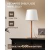 imageEZVALO Outdoor Cordless Table Lamp IP65 Waterproof 4500mAh Rechargeble Shower Lamp Dimmable Touch Lamp LED Night Light Lamp for Bathroom Patio Camping Restaurant Home1 PcsWood Grain