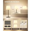 imageEZVALO Outdoor Cordless Table Lamp IP65 Waterproof 4500mAh Rechargeble Shower Lamp Dimmable Touch Lamp LED Night Light Lamp for Bathroom Patio Camping Restaurant Home1 PcsBlack