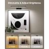 imageEZVALO Picture Light for Wall 4800mAh Rechargeable Wireless Remote 16in Dimmable Magnetic LED Art Display Light with 3 Color Temperatures for Gallery Living Room Bedroom Hallway GoldBlack