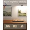 imageEZVALO Picture Light for Wall 4800mAh Rechargeable Wireless Remote 16in Dimmable Magnetic LED Art Display Light with 3 Color Temperatures for Gallery Living Room Bedroom Hallway GoldBlack