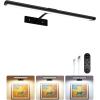 imageEZVALO Picture Light for Wall 4800mAh Rechargeable Wireless Remote 16in Dimmable Magnetic LED Art Display Light with 3 Color Temperatures for Gallery Living Room Bedroom Hallway GoldBlack