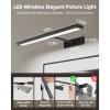 imageEZVALO Picture Light for Wall 4800mAh Rechargeable Wireless Remote 16in Dimmable Magnetic LED Art Display Light with 3 Color Temperatures for Gallery Living Room Bedroom Hallway GoldBlack