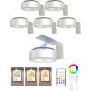 imageEZVALO Picture Lights for Wall 2000mAh Rechargeable Battery Magnetic Poster Lights with 3 Color Temps ampamp 12 RGB Remote Dimmable Timer Painting Light Wall Decor Light for Art Display Frame 6 PackWhite