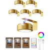 imageEZVALO Picture Lights for Wall 2000mAh Rechargeable Battery Magnetic Poster Lights with 3 Color Temps ampamp 12 RGB Remote Dimmable Timer Painting Light Wall Decor Light for Art Display Frame 6 PackGold
