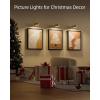 imageEZVALO Picture Lights for Wall 2000mAh Rechargeable Battery Magnetic Poster Lights with 3 Color Temps ampamp 12 RGB Remote Dimmable Timer Painting Light Wall Decor Light for Art Display Frame 6 PackGold