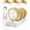 imageEZVALO Picture Lights for Wall 2000mAh Rechargeable Battery Magnetic Poster Lights with 3 Color Temps ampamp 12 RGB Remote Dimmable Timer Painting Light Wall Decor Light for Art Display Frame 6 PackGold