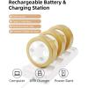 imageEZVALO Picture Lights for Wall 2000mAh Rechargeable Battery Magnetic Poster Lights with 3 Color Temps ampamp 12 RGB Remote Dimmable Timer Painting Light Wall Decor Light for Art Display Frame 6 PackGold