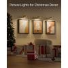 imageEZVALO Picture Lights for Wall 2000mAh Rechargeable Battery Magnetic Poster Lights with 3 Color Temps ampamp 12 RGB Remote Dimmable Timer Painting Light Wall Decor Light for Art Display Frame 6 PackGold