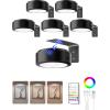 imageEZVALO Picture Lights for Wall 2000mAh Rechargeable Battery Magnetic Poster Lights with 3 Color Temps ampamp 12 RGB Remote Dimmable Timer Painting Light Wall Decor Light for Art Display Frame 6 PackBlack