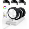 imageEZVALO Picture Lights for Wall 2000mAh Rechargeable Battery Magnetic Poster Lights with 3 Color Temps ampamp 12 RGB Remote Dimmable Timer Painting Light Wall Decor Light for Art Display Frame 6 PackBlack