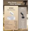 imageEZVALO Spotlights Indoor with Remote 5500mAh Rechargeable Picture Lights Wireless LED Uplighting with TimerDimmable 3CCT Display Lights for Plant Painting Artwork Accent Lighting 2PackBlackWhite