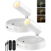 imageEZVALO Spotlights Indoor with Remote 5500mAh Rechargeable Picture Lights Wireless LED Uplighting with TimerDimmable 3CCT Display Lights for Plant Painting Artwork Accent Lighting 2PackBlackWhite